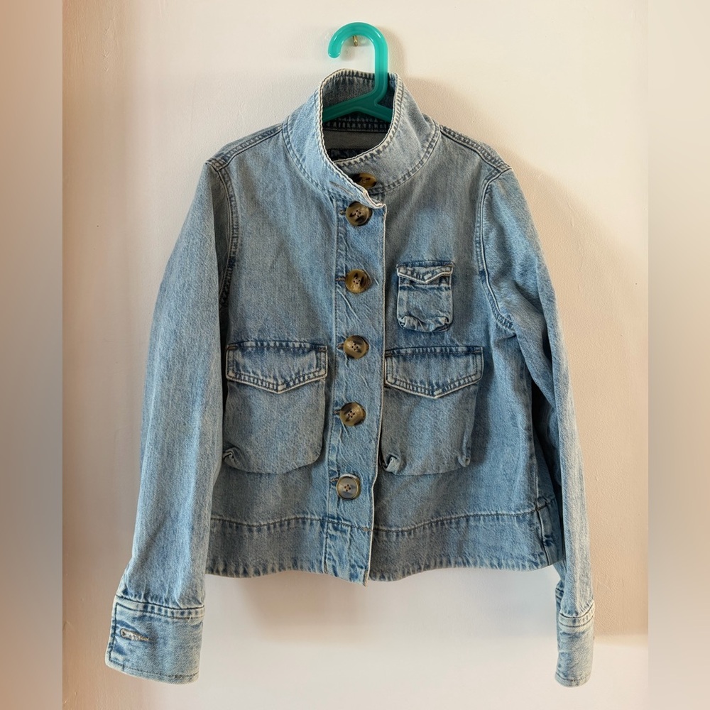LOFT Light Blue Jean Jacket Petite XS